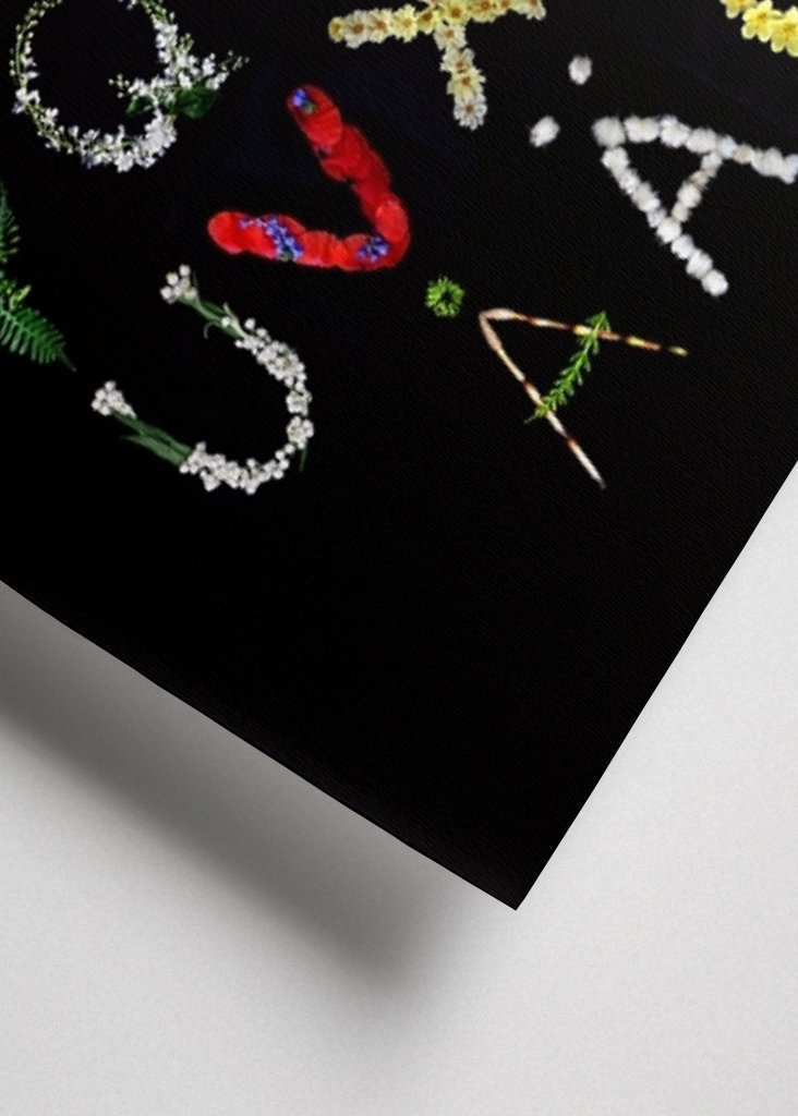 Alphabet created with flowers