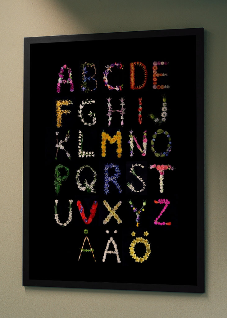 Alphabet created with flowers