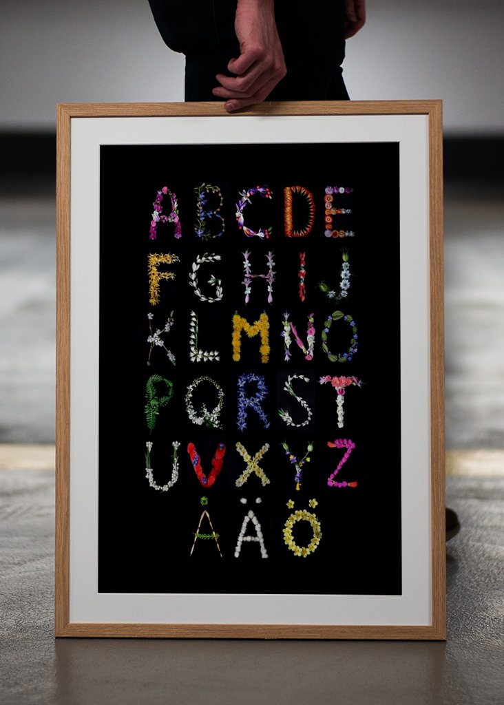 Alphabet created with flowers