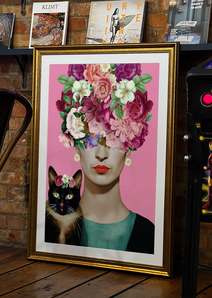 Portrét Frida miluje mačky 