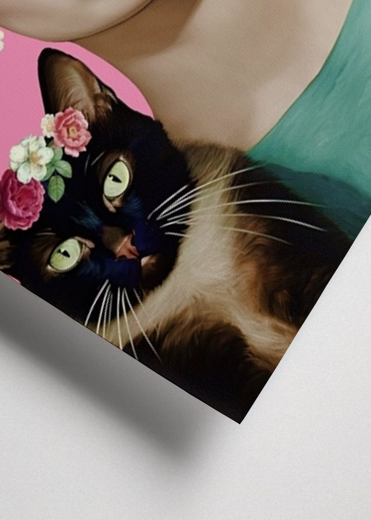 Portrét Frida miluje mačky 