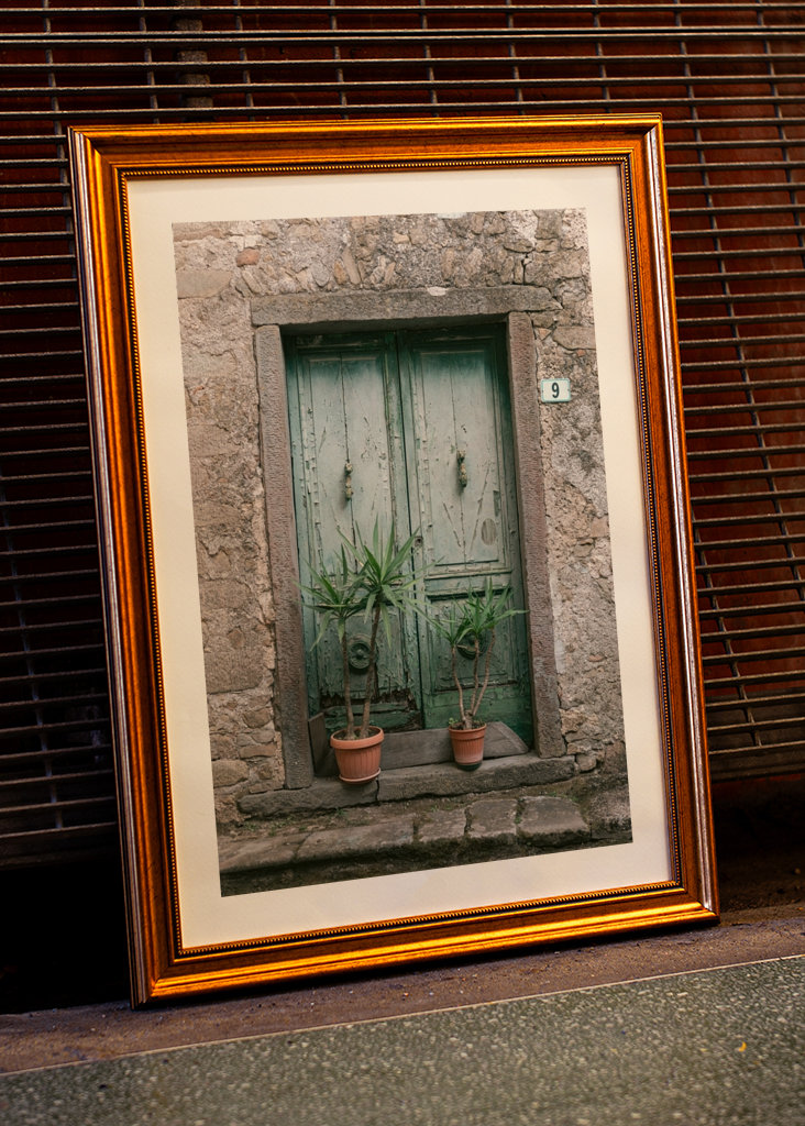 Alte türkisfarbene Tür Italien 