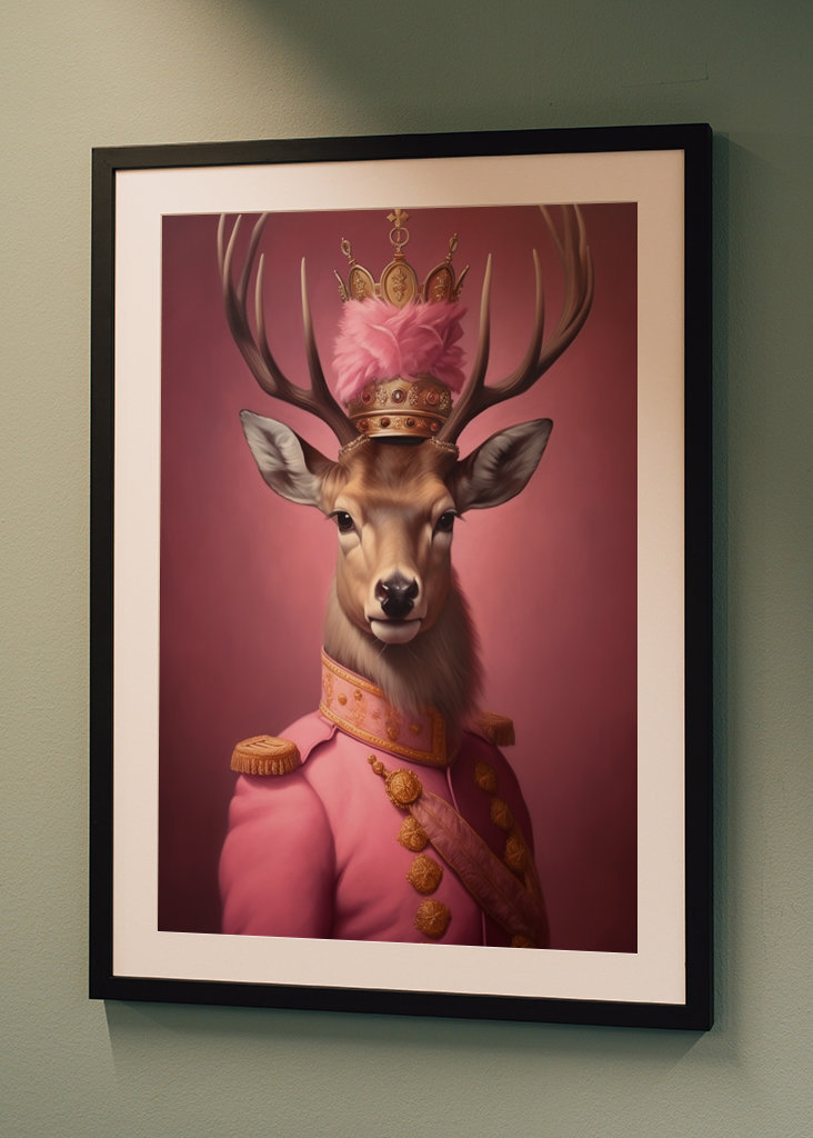 Gemälde pink Hirsch