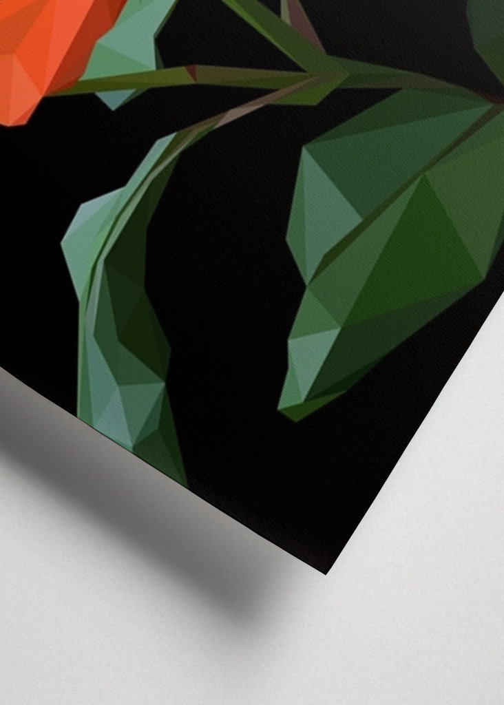 Low Poly oranžová růže