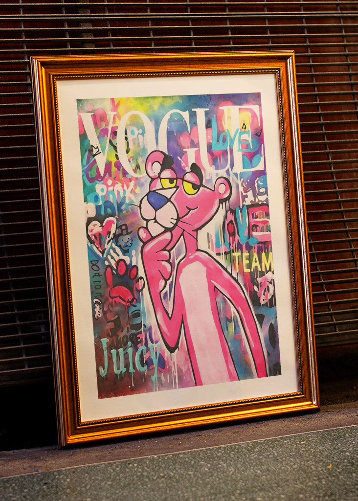 Banksy Pink Panther Graffiti