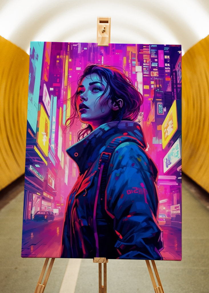 Kyberpunková zvědavá žena