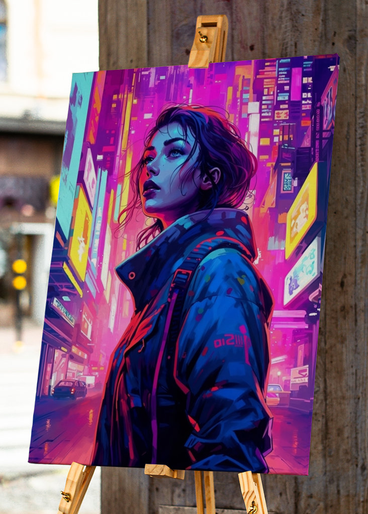 Kyberpunková zvědavá žena