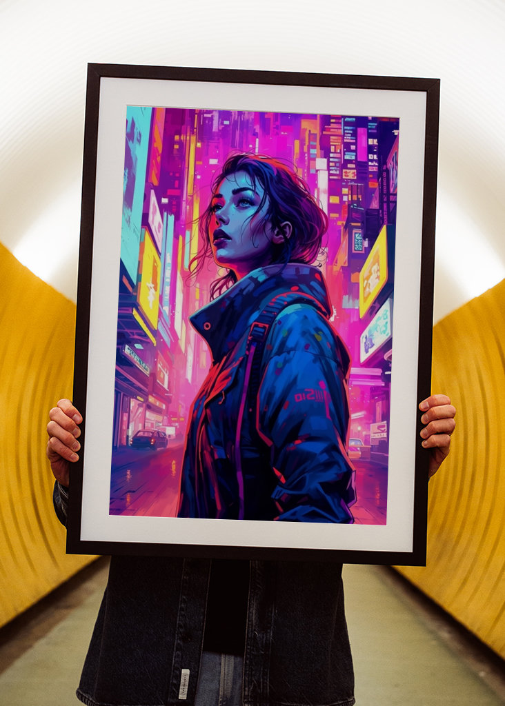 Kyberpunková zvědavá žena