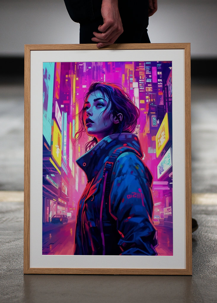 Kyberpunková zvědavá žena