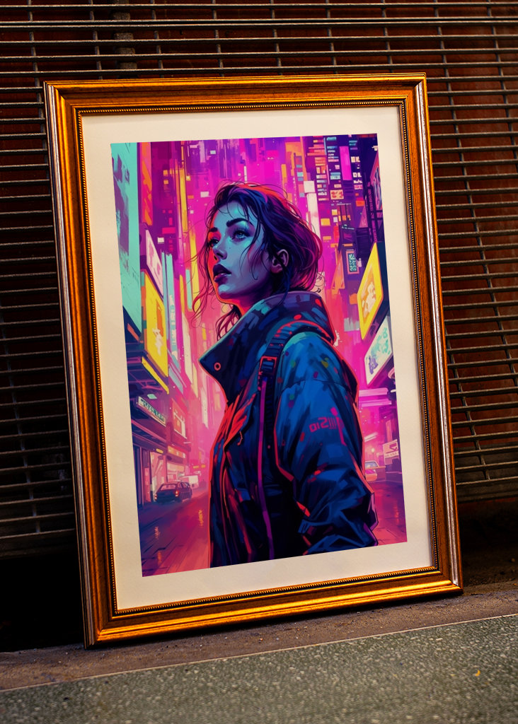 Kyberpunková zvědavá žena