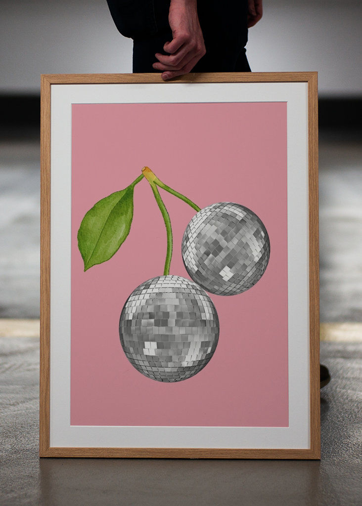 Kirsche Discokugel Pink