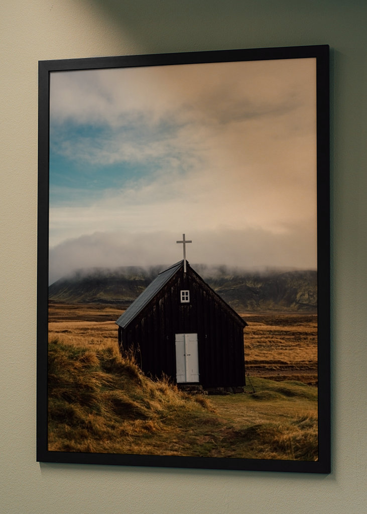 Piccola chiesa nera Islanda
