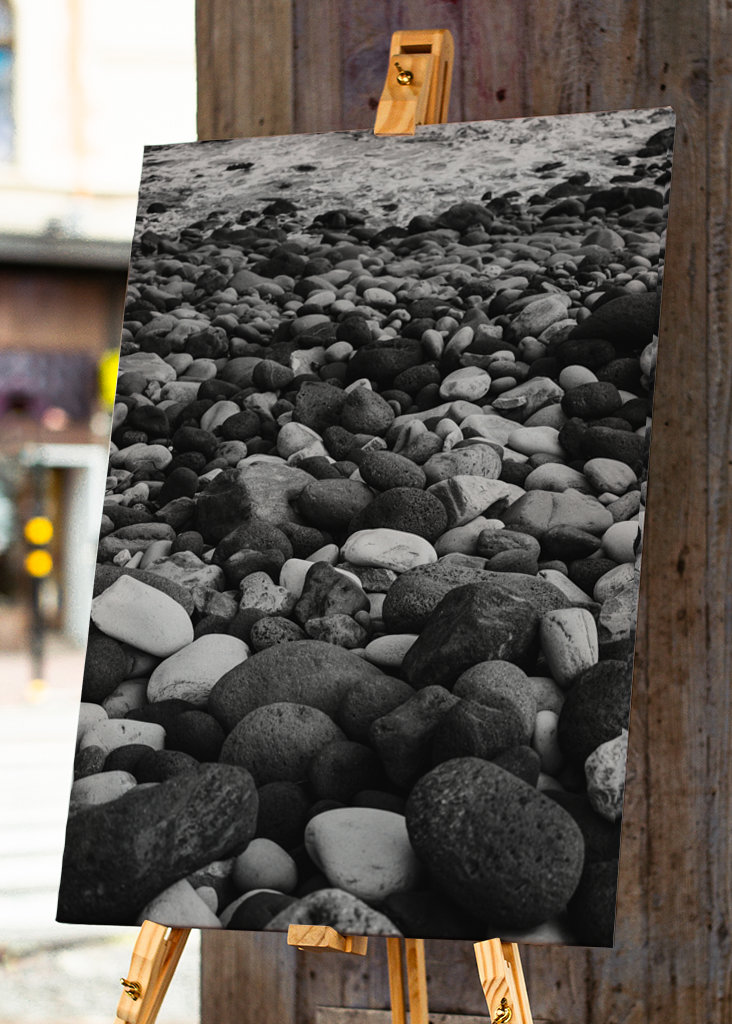 Small rocks on a beach Iceland