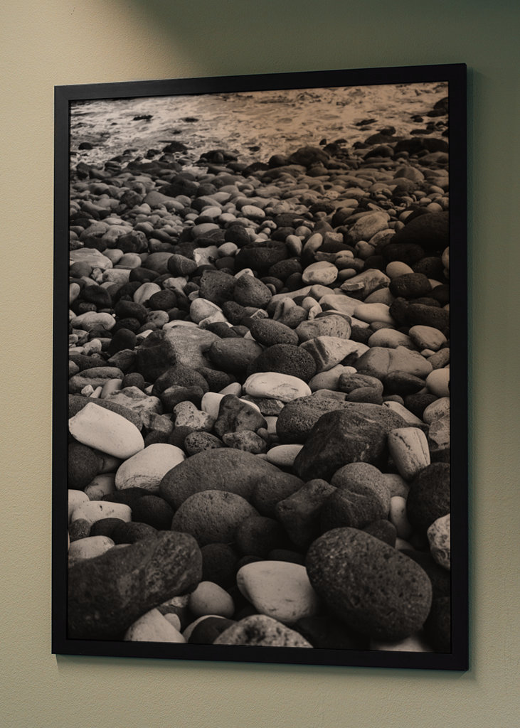 Small rocks on a beach Iceland