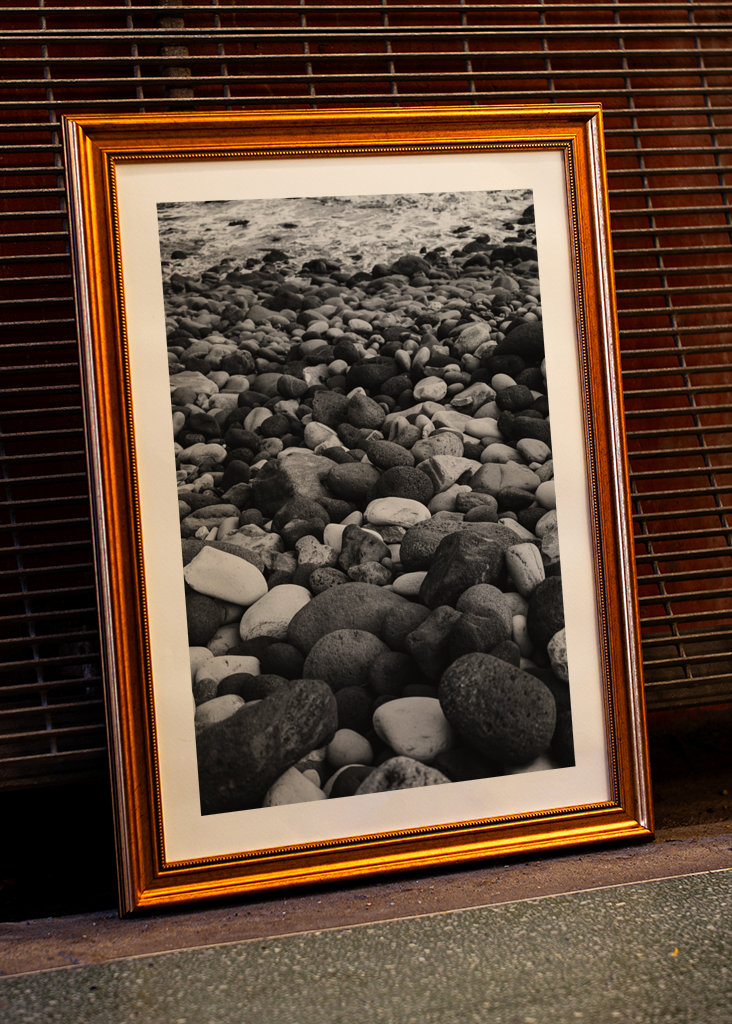 Small rocks on a beach Iceland