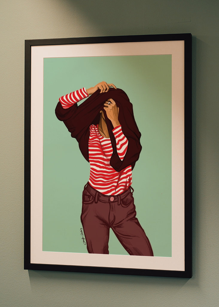 Girl with a striped sweater