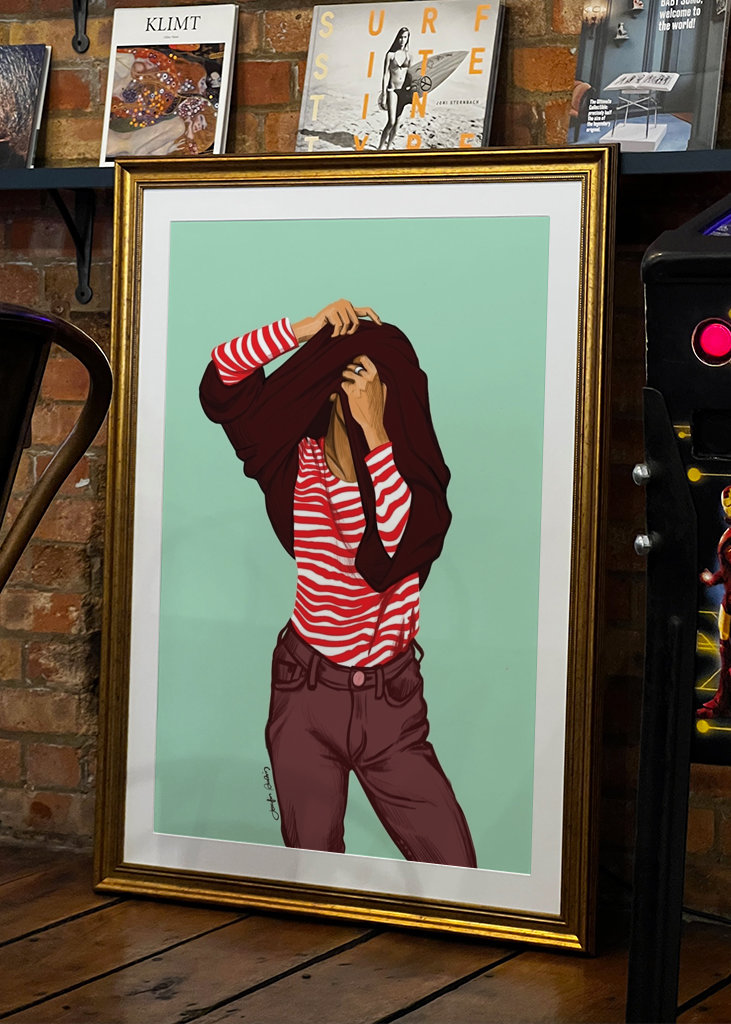 Girl with a striped sweater