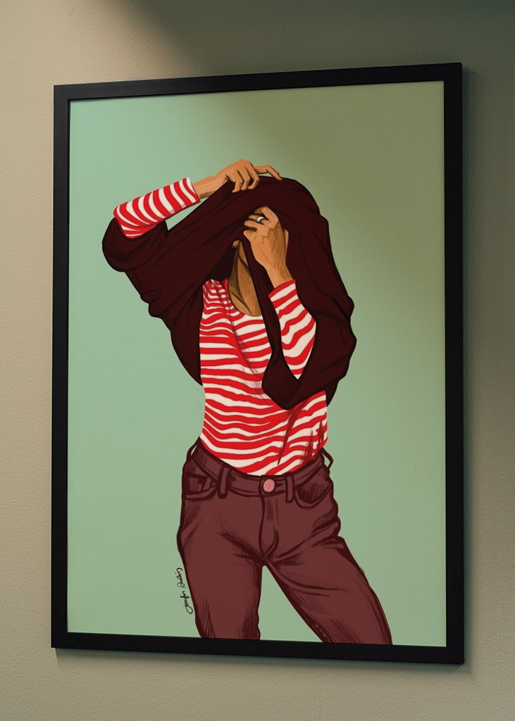 Girl with a striped sweater