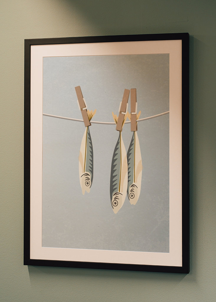 Sardinen an der Wäscheleine