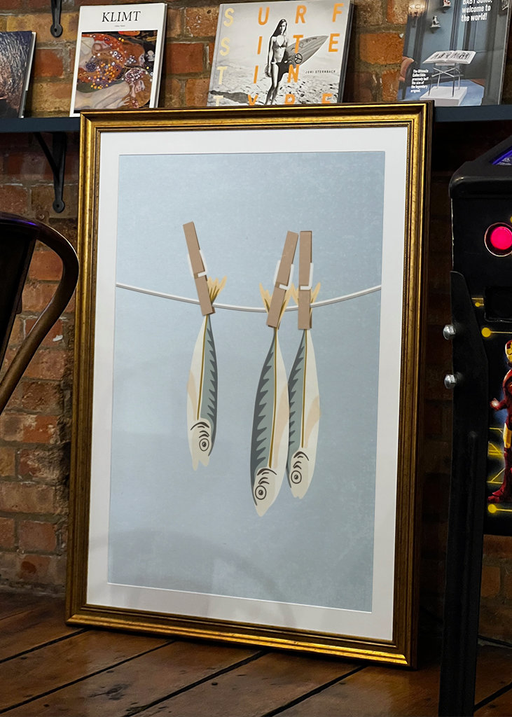 Sardinen an der Wäscheleine