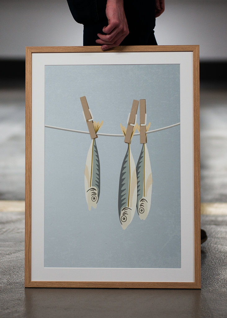 Sardinen an der Wäscheleine