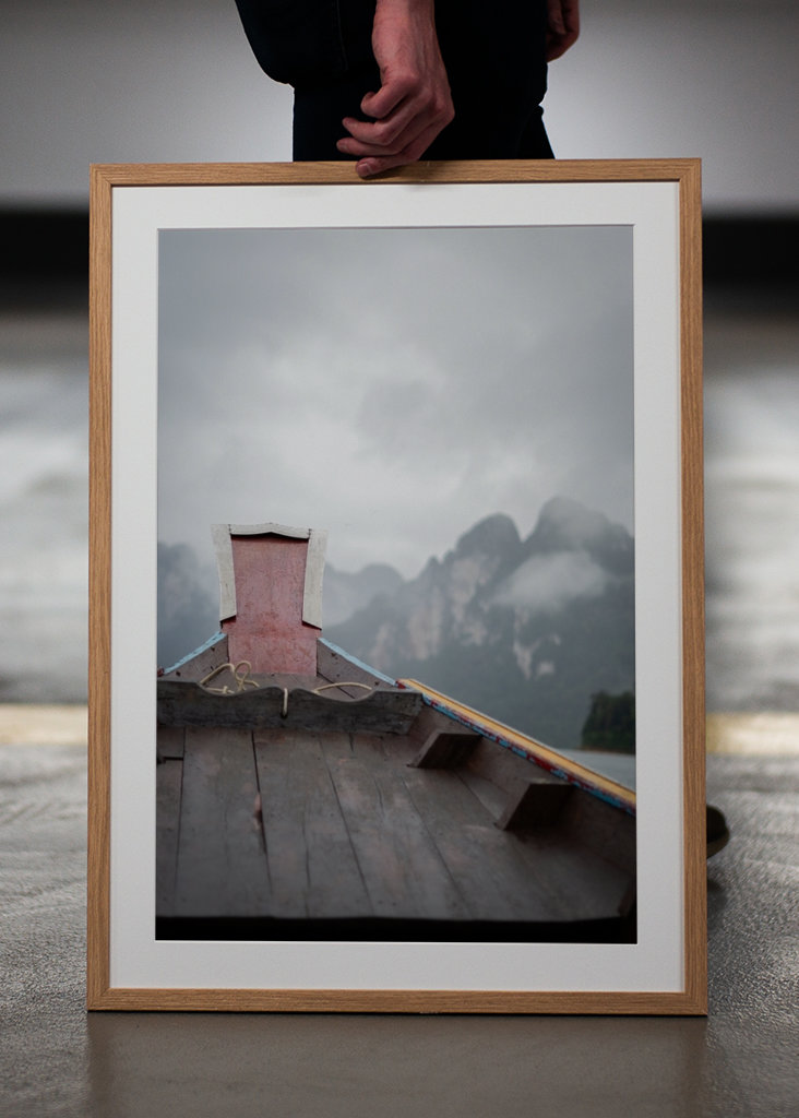 Longtail Boot mit Bergen