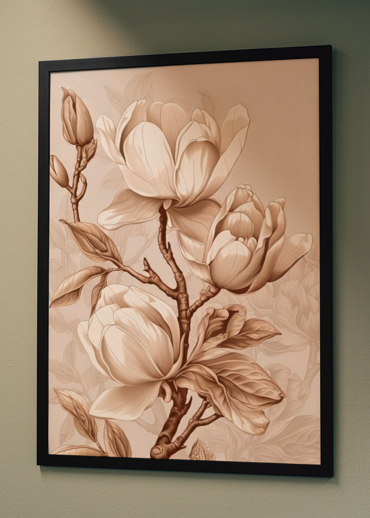Beige Magnolia Minimalistic 