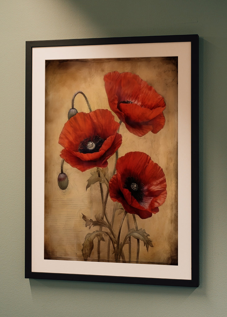 Red Beige Black Textured Art