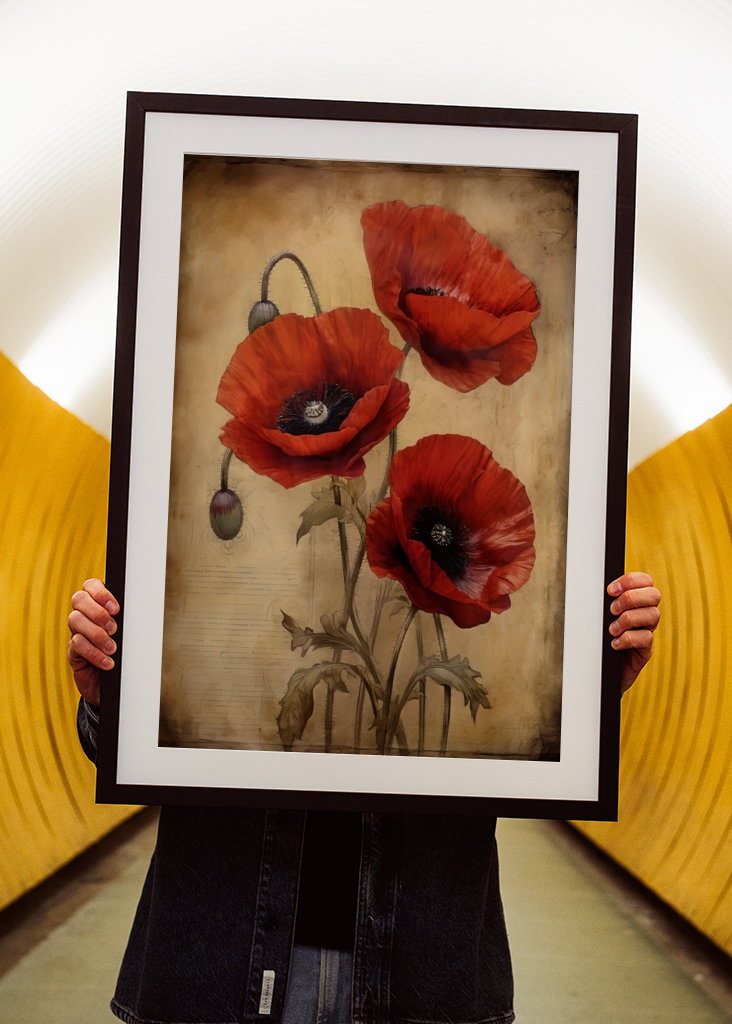 Red Beige Black Textured Art