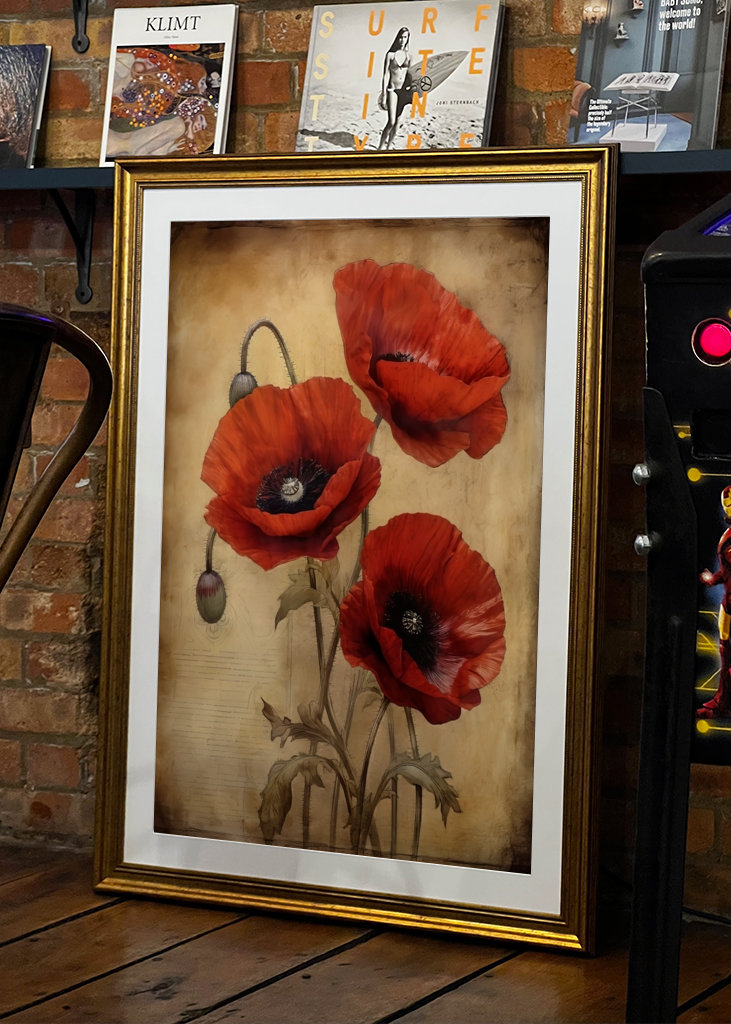 Red Beige Black Textured Art