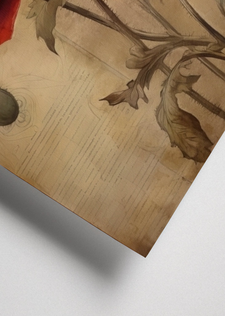 Red Beige Black Textured Art