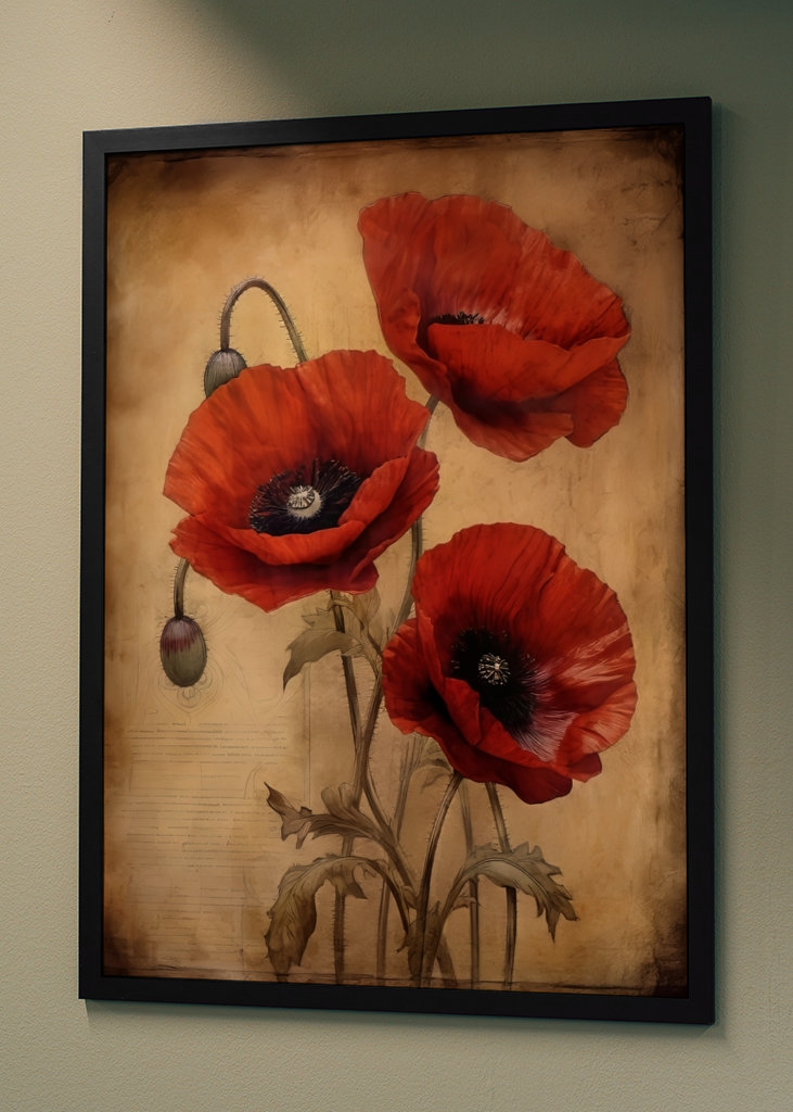 Red Beige Black Textured Art