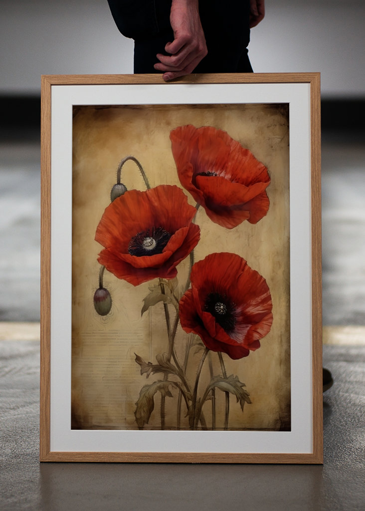 Red Beige Black Textured Art