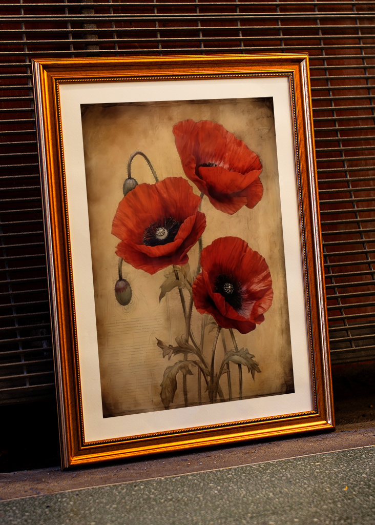 Red Beige Black Textured Art