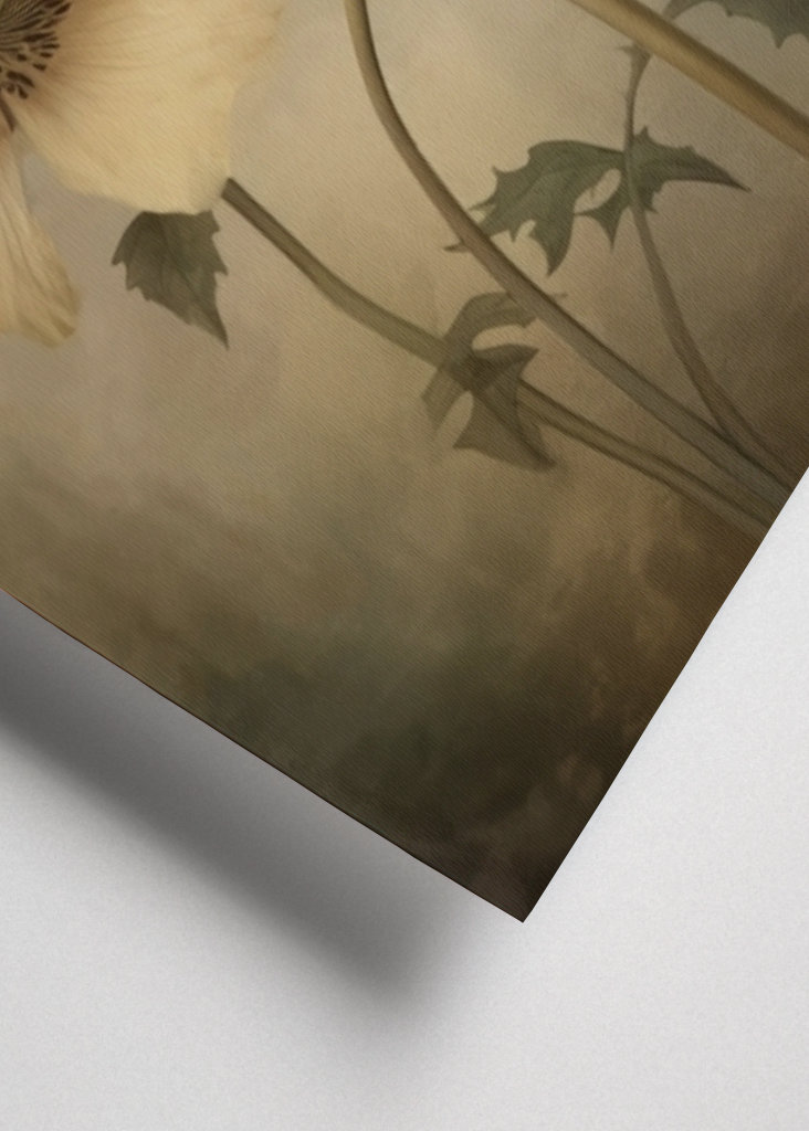 Beige Grey Green Delicate Art