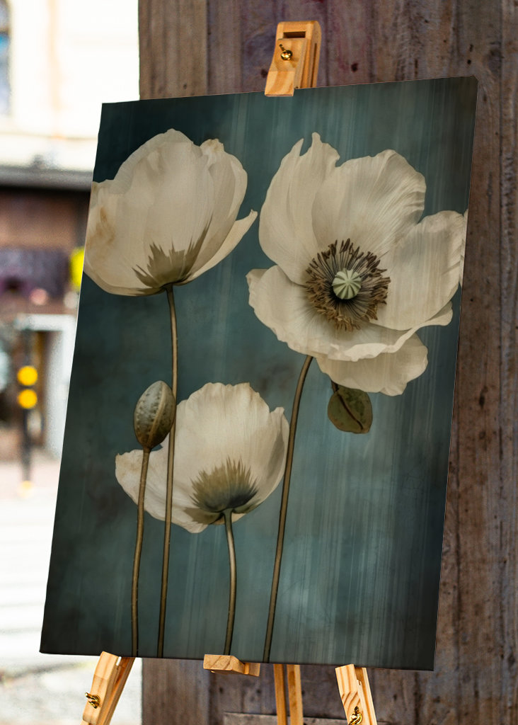 Beige Blue Green Delicate Art