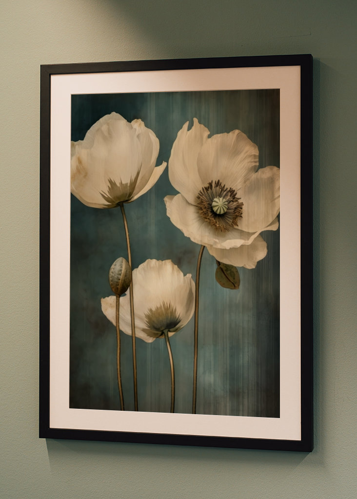 Beige Blue Green Delicate Art