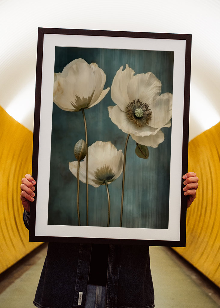 Beige Blue Green Delicate Art