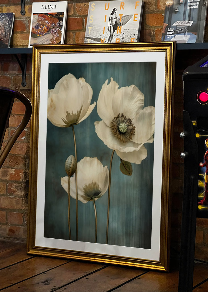 Beige Blue Green Delicate Art