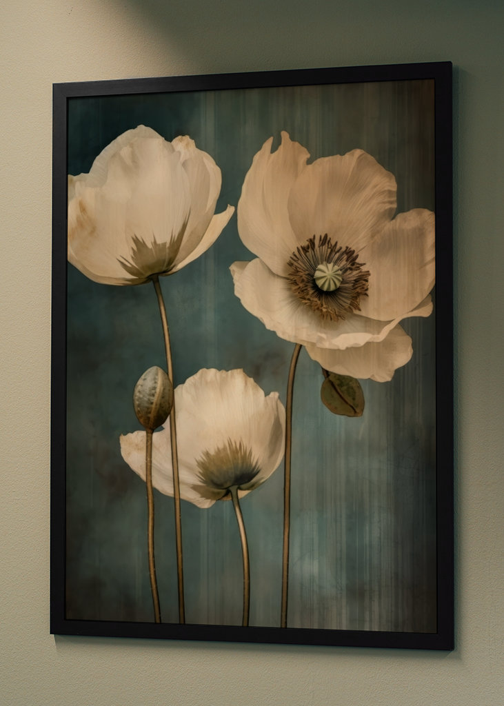 Beige Blue Green Delicate Art