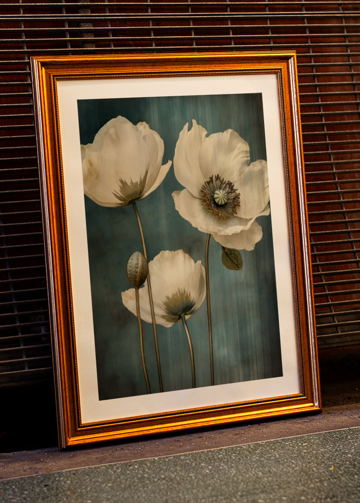 Beige Blue Green Delicate Art