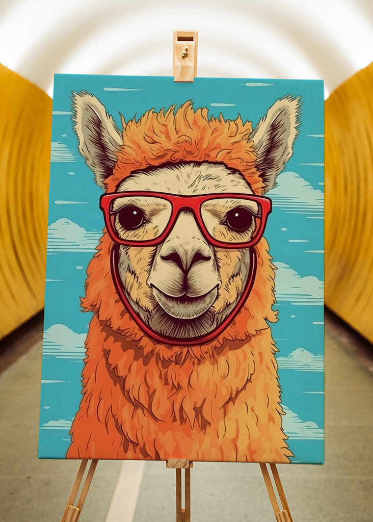 Modrá oranžová roztomilá lámka 1