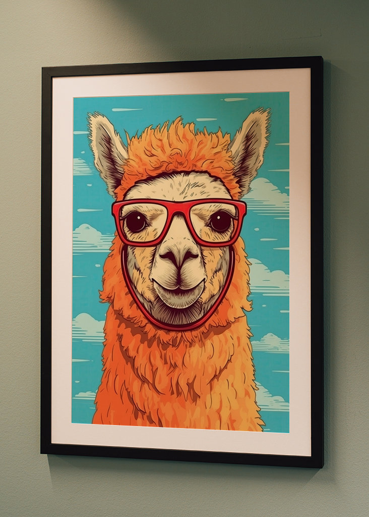 Modrá oranžová roztomilá lámka 1