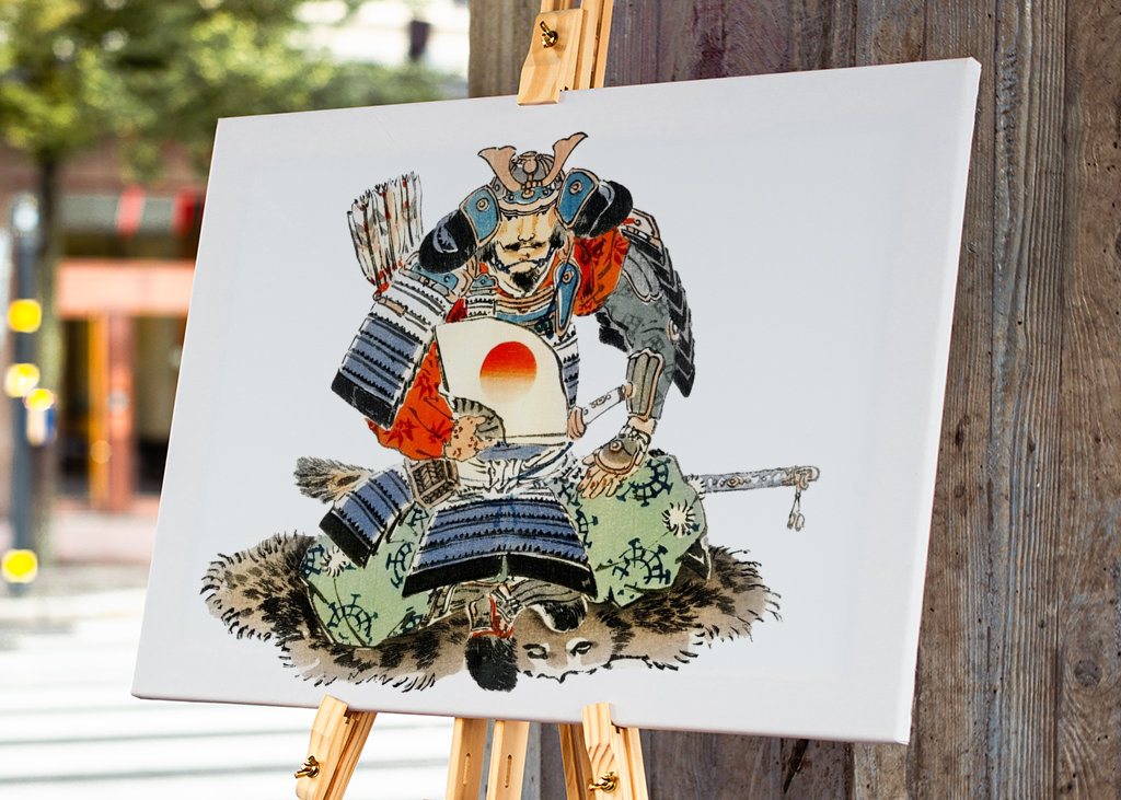 Kresba japonského samuraje