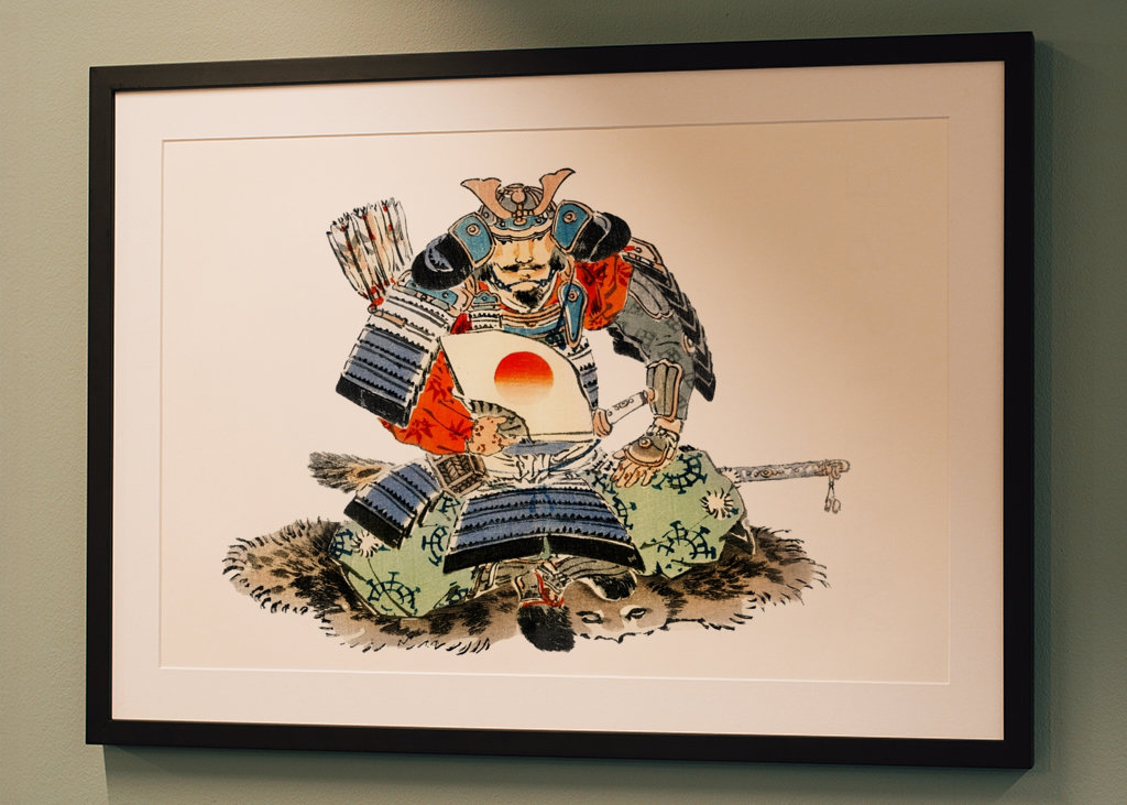 Kresba japonského samuraje