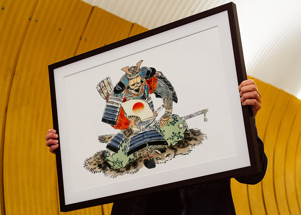 Kresba japonského samuraje