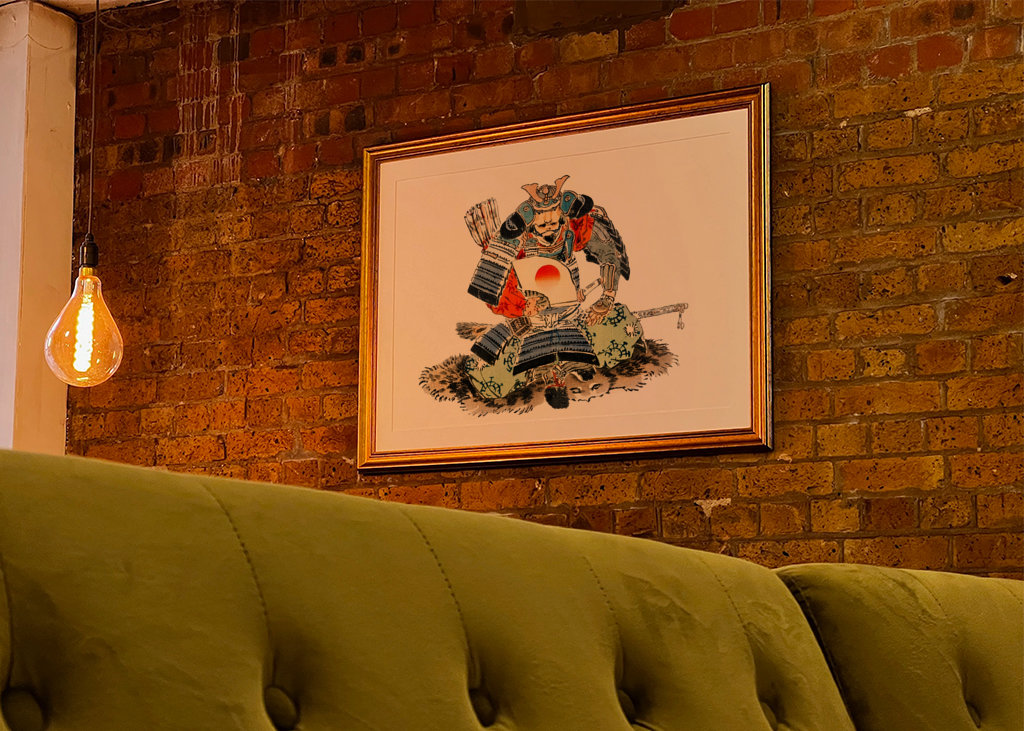 Kresba japonského samuraje