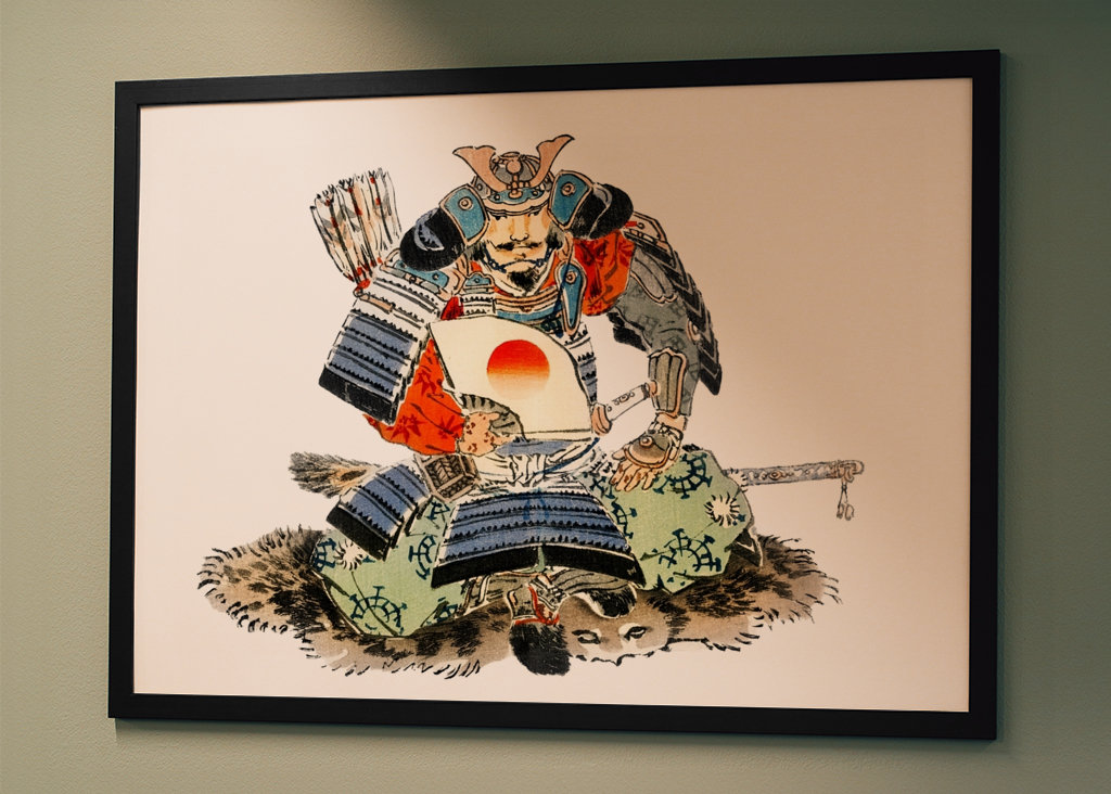 Kresba japonského samuraje