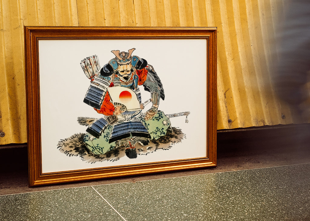 Kresba japonského samuraje