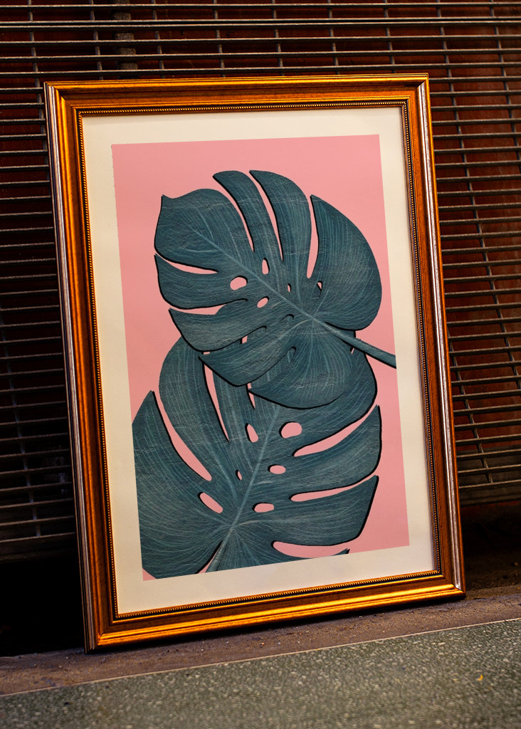 Hojas de Monstera Azul